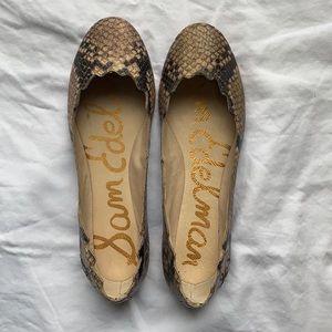 Sam Edelman ballerina snakeskin flats.